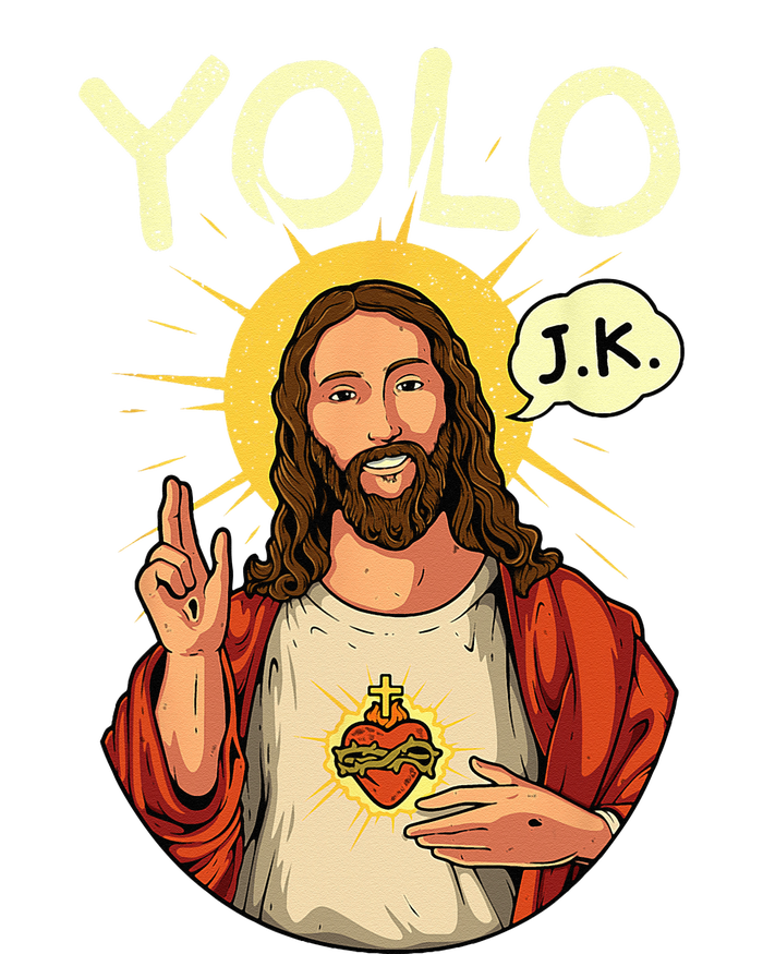 Jesus Christ YOLO JK Meme Funny Christian Easter Womens California Wash Sweatshirt