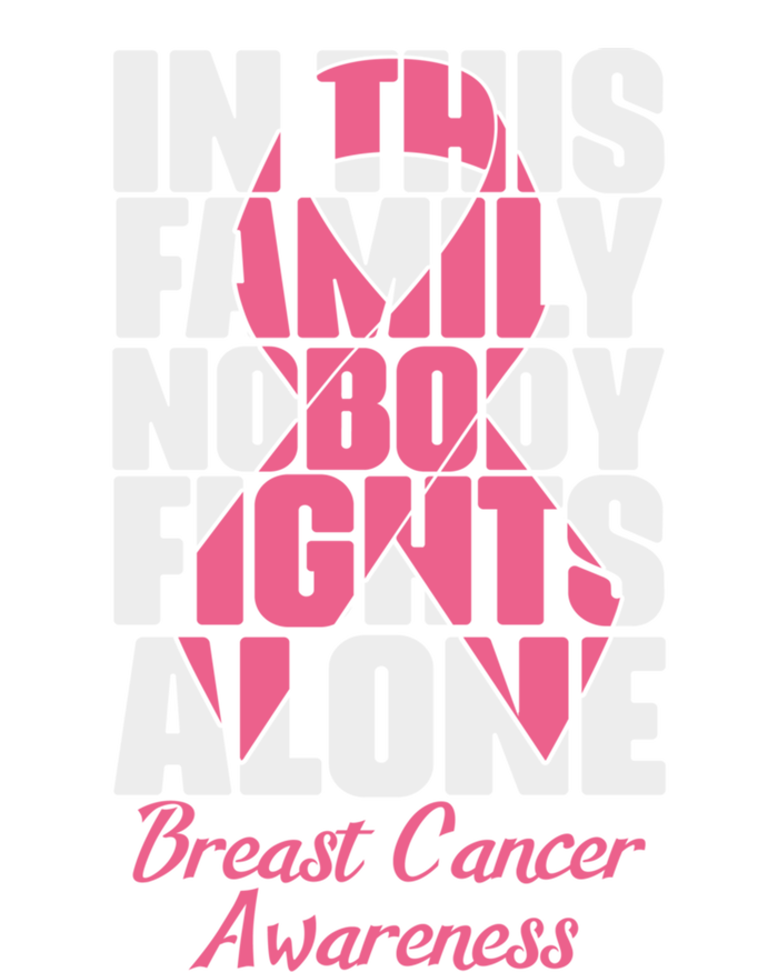 In This Family Nobody Fights Alone Breast Cancer Awareness Cute Gift Short Acrylic Beanie