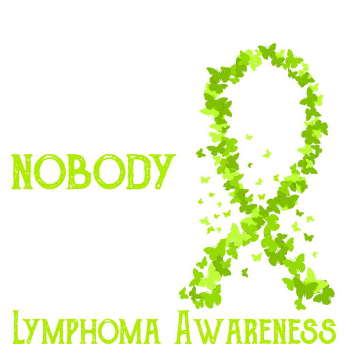 In This Family Nobody Fights Alone Lymphoma Great Gift Striped Beanie with Solid Band