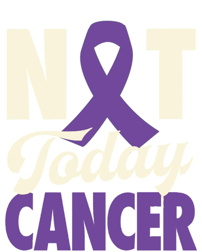 Not Today Pancreatic Cancer Purple Ribbon Awareness Gift Ladies Long Sleeve Shirt