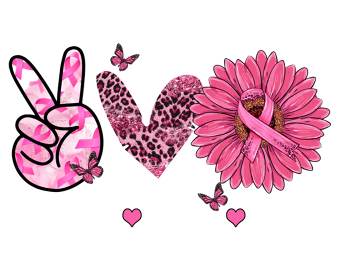 Peace Love Cure Daisy Pink Leopard Cancer Breast Butterfly Funny Gift Valucap Bio-Washed Visor