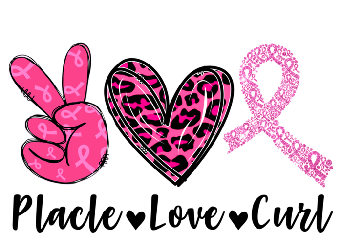 Peace Love Cure Leopard Pink Ribbon Breast Cancer Awareness Meaningful Gift T-Shirt