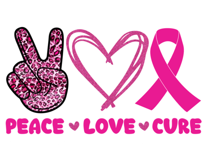 Pink Leopard Peace Love Cure Breast Cancer Awareness Cool Gift Coaster