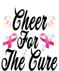 Pink Ribbon Cheer For The Cure Breast Cancer Awareness Funny Gift T-Shirt