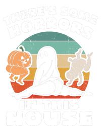 Theres Some Horrors In This House Funny Retro Halloween Boo Ghost Performance Fleece Hoodie