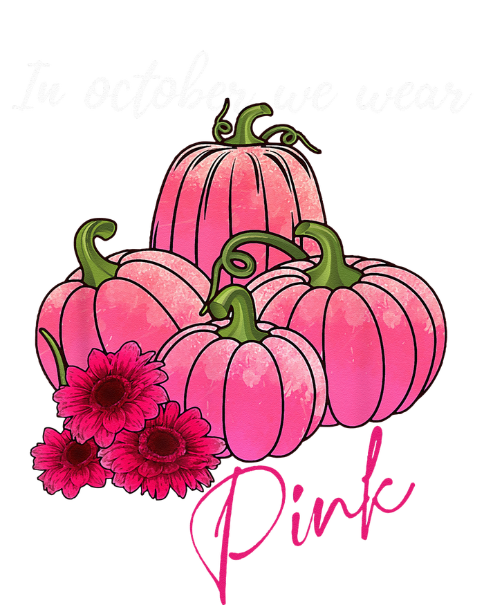 In October We Wear Pink Pumpkin Breast Cancer Awareness Hooded Wearable Blanket