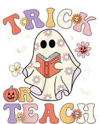 Groovy Halloween Trick Or Teach Retro Floral Ghost Teacher Tie-Dye T-Shirt