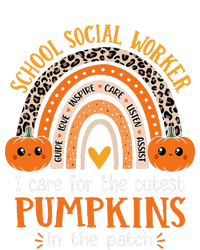 School Social Worker Halloween Rainbow Leopard School Worker T-Shirt