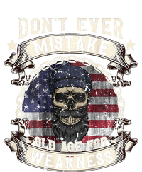 Skull American Flag Dont Ever Mistake Old Age For Weakness Ladies Long Sleeve Shirt