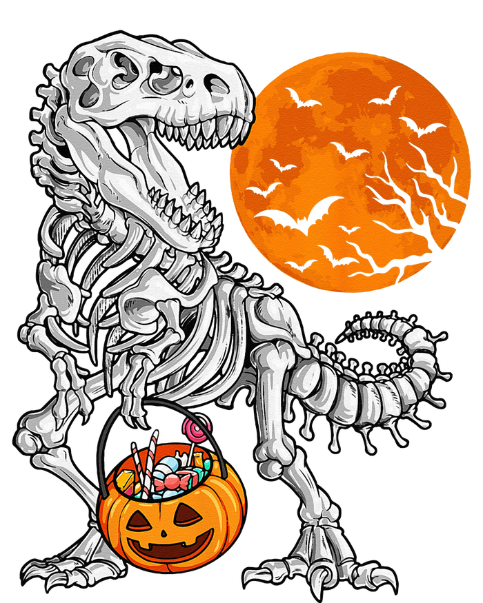 Halloween Dinosaur Skeleton T Rex Scary Pumpkin Moon Premium T-Shirt