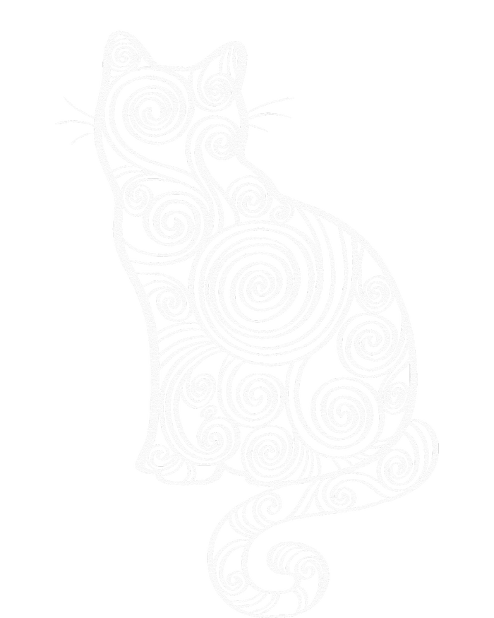 Abstract Cat Silhouette V-Neck T-Shirt