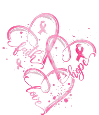 Faith Hope Love Pink Ribbon Breast Cancer Awareness Heart Women's Knotted Racerback Tank