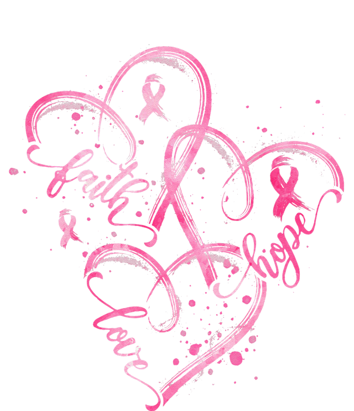 Faith Hope Love Pink Ribbon Breast Cancer Awareness Heart Women's Knotted Racerback Tank