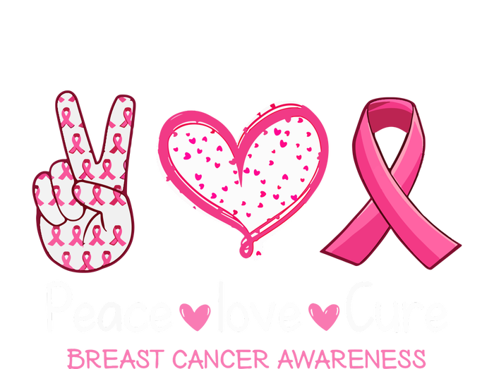 Peace Love Cure Pink Ribbon Breast Cancer Awareness Gift T-Shirt