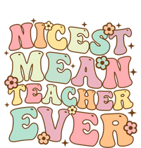 Nicest Mean Teacher Ever Retro Groovy Teacher Teaching Gift Mesh Reversible Basketball Jersey Tank