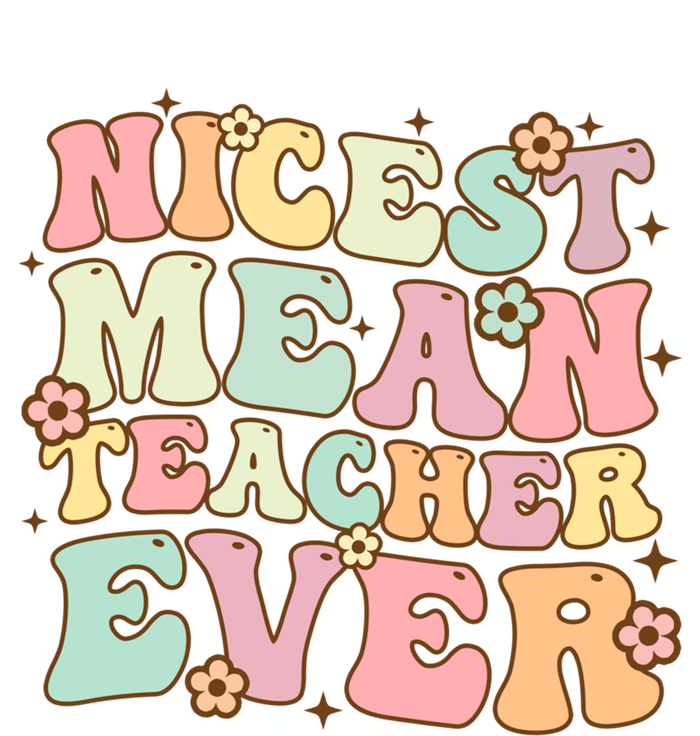 Nicest Mean Teacher Ever Retro Groovy Teacher Teaching Gift Mesh Reversible Basketball Jersey Tank