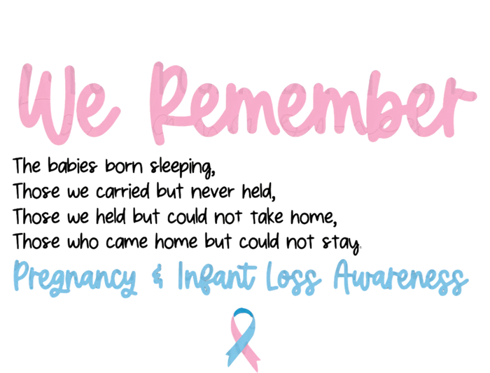 We Remember Pregnant Infant Loss Awareness Pink Blue Ribbon V-Neck T-Shirt