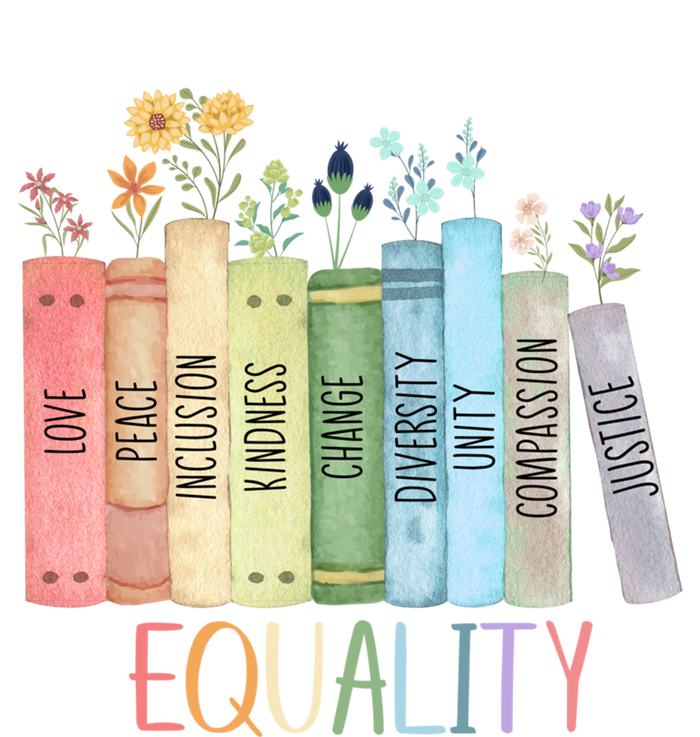 Reading Equality Book Lover Librarian Lgbt Wildflowers Gift Women's T-Shirt