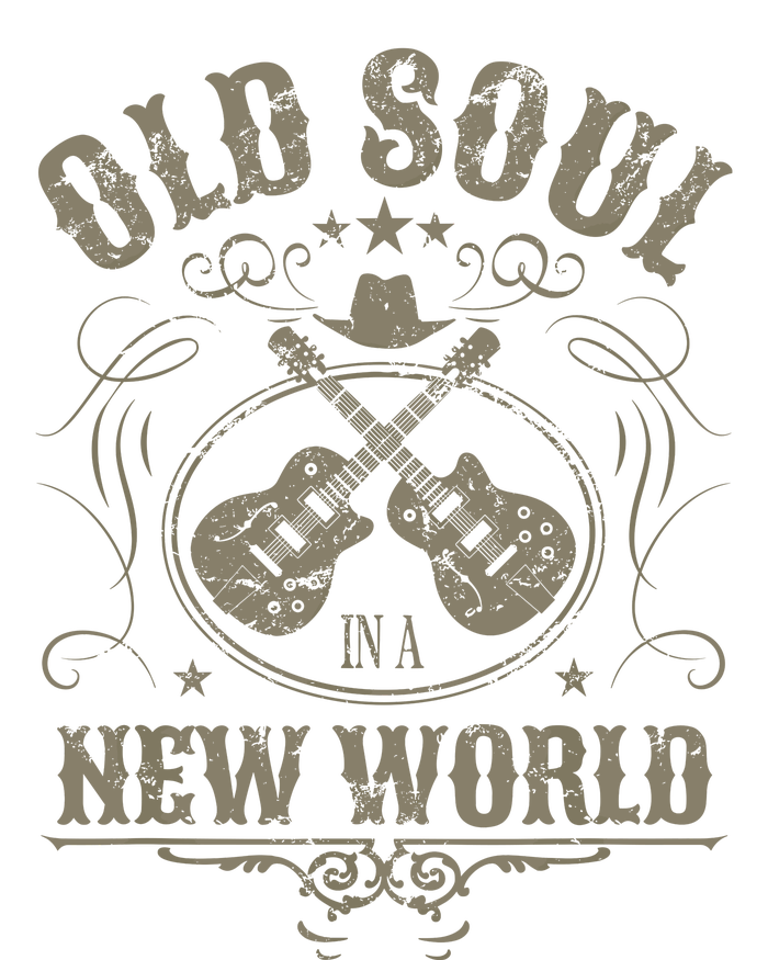 Old Soul In A New World Country Bluegrass Music Guitar Fan Flexfit Unipanel Trucker Cap