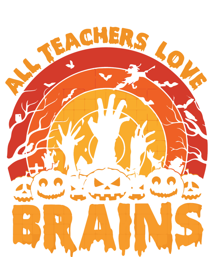 All Teacher Love Brains Halloween Teacher Valucap Bio-Washed Visor