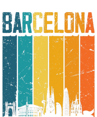 Barcelona Spain Retro Vintage Sunset Skyline Barcelona Women's T-Shirt