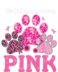 In October We Wear Pink Dog Cat Paw Breast Cancer Awareness Mousepad