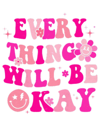 Everything Will Be Okay Breast Cancer Awareness Pink Retro Women's Tri-Blend 3/4-Sleeve Raglan Shirt