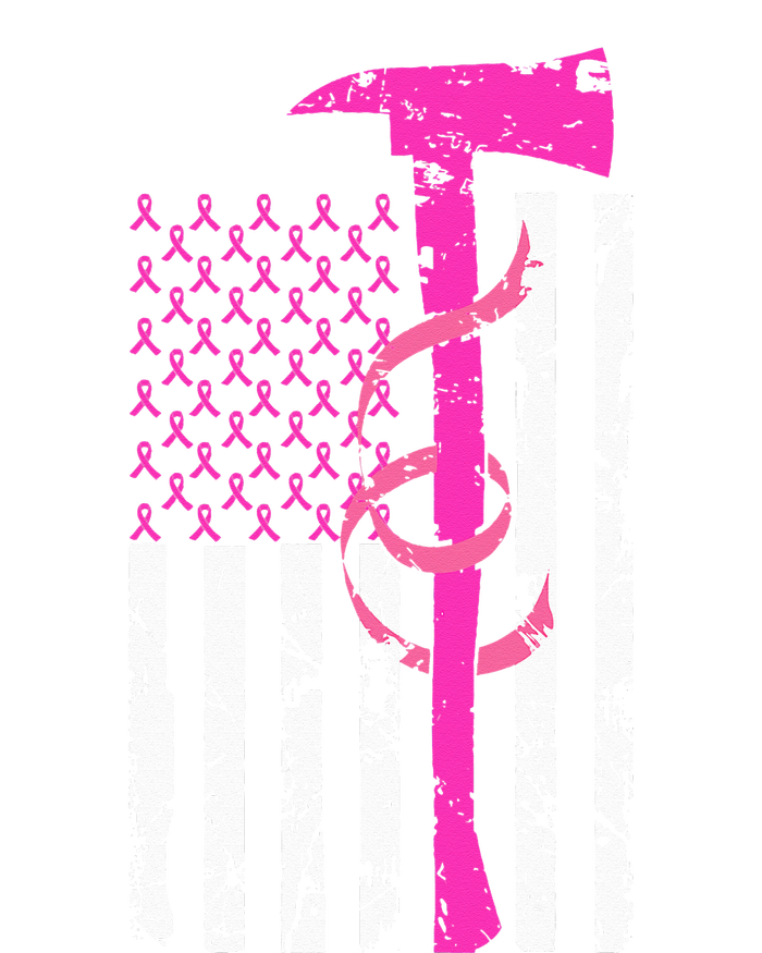 Firefighter Breast Cancer Awareness USA Flag Pink Ribbon Cooling Performance Crew T-Shirt