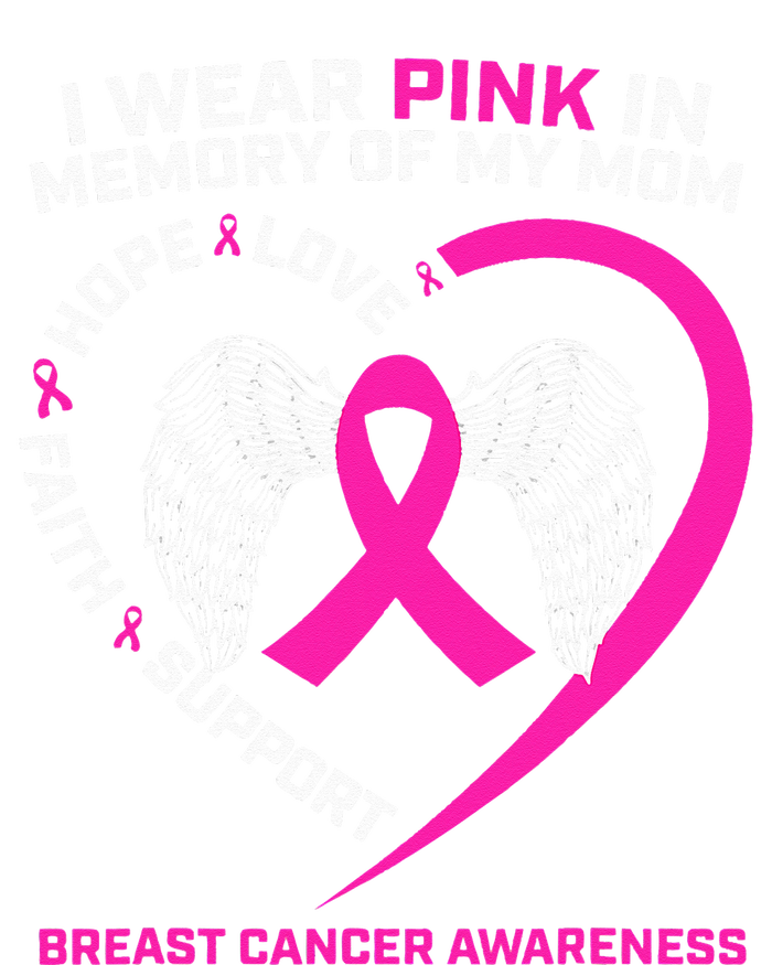 Gift I Wear Pink In Memory Of My Mom Breast Cancer Awareness Women's Racerback Cropped Tank