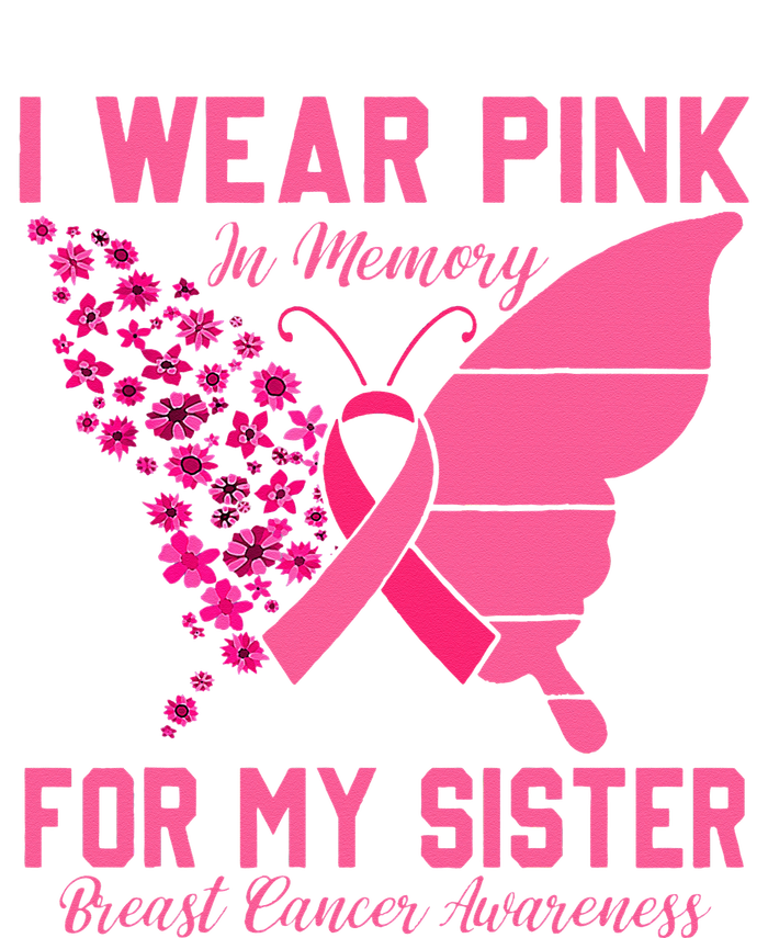 I Wear Pink In Memory For My Sister Breast Cancer Awareness Women's Racerback Cropped Tank