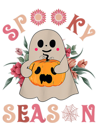 Groovy Spooky Season Cute Ghost Holding Pumpkin Halloween T-Shirt