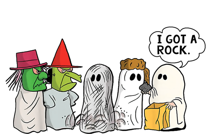 Funny Trick Or Treat Halloween Ghost Costume I Got A Rock T-Shirt