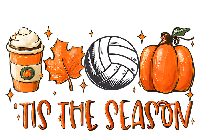 Tis The Season Pumpkin Leaf Latte Fall Volleyball Women's Racerback Tank