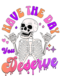 Have The Day You Deserve Peace Sign Skeleton Motivational Baby Bodysuit