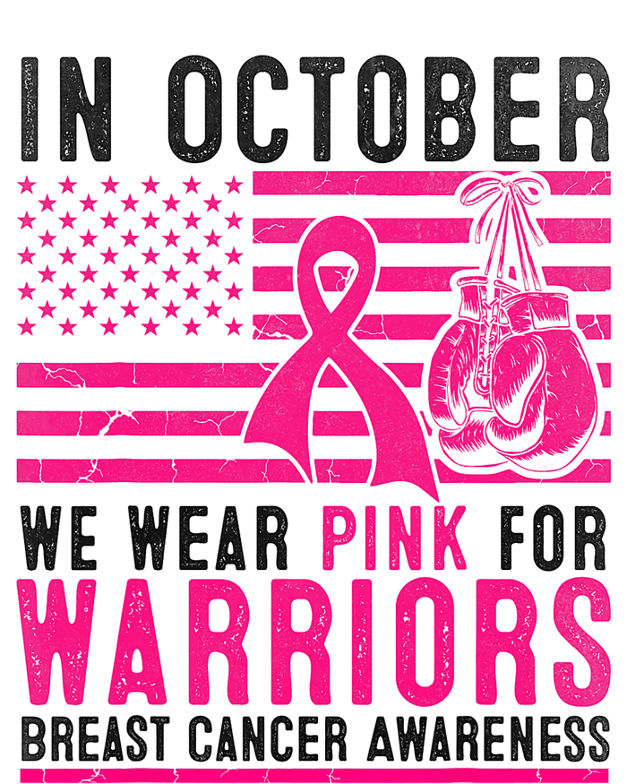 In October Wear Pink Support Warrior Awareness Breast Cancer Kids Long Sleeve Shirt