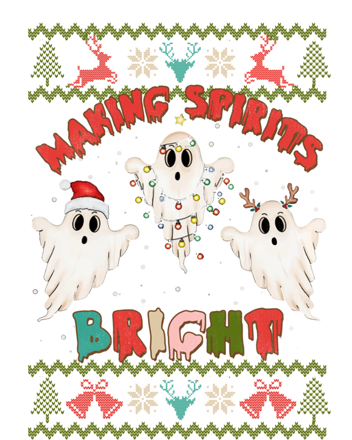 Making Spirits Bright Spooky Ugly Christmas Sweater Meaningful Gift Premium T-Shirt