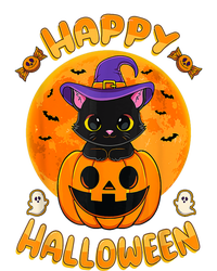 Halloween Black Cat Witch Hat Pumpkin T-Shirt