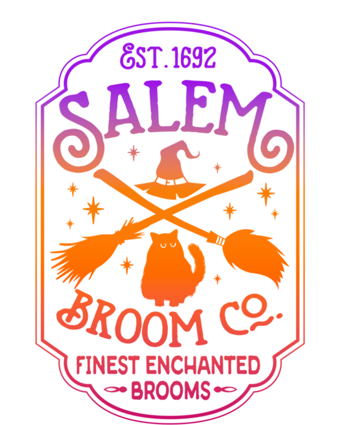 Salem Witch Broom Company Est 1692 Halloween Salem Cat Broom Great Gift Women's T-Shirt