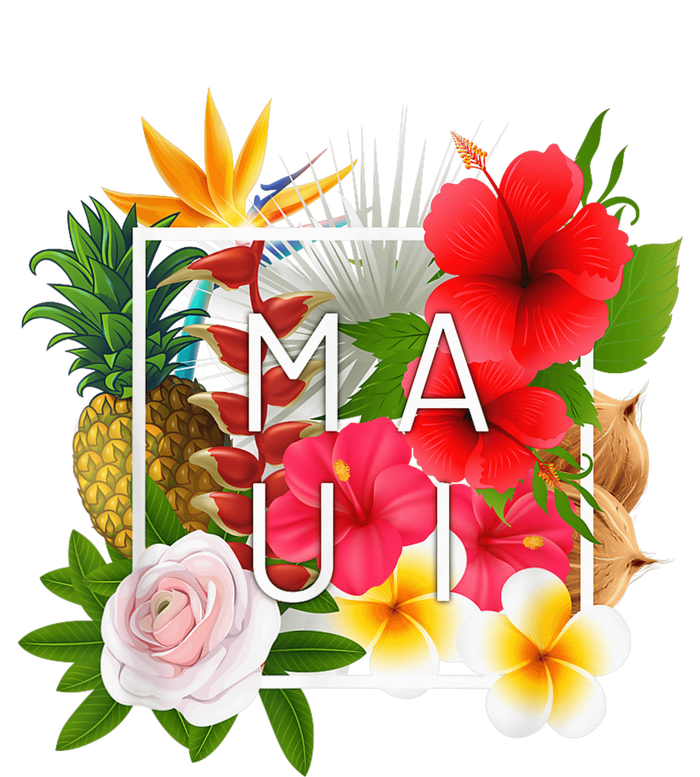 Flowers of Maui Word Art - Hawaiian Island Souvenir Tank Top