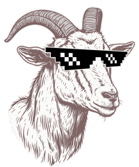 Funny GOAT Pixel Sunglasses Meme T-Shirt