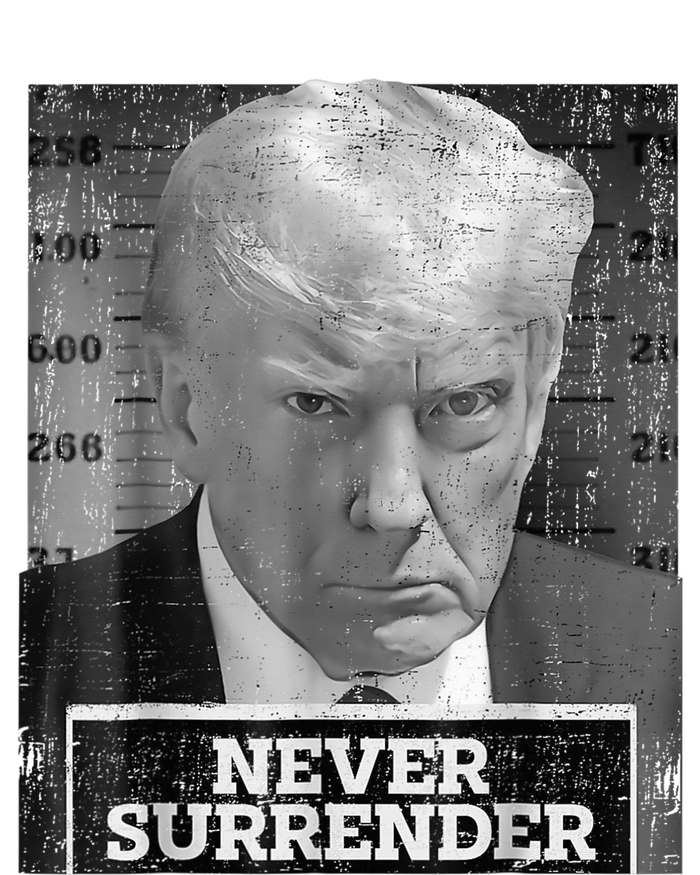 Trump Mug Shot - Donald Trump Mug Shot - Never Surrender Tall Hoodie