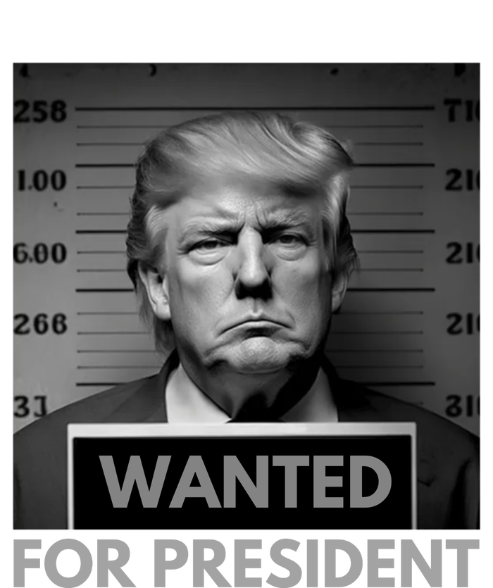 Trump wanted for President 2024 Trump Mugshot Womens Funnel Neck Pullover Hood