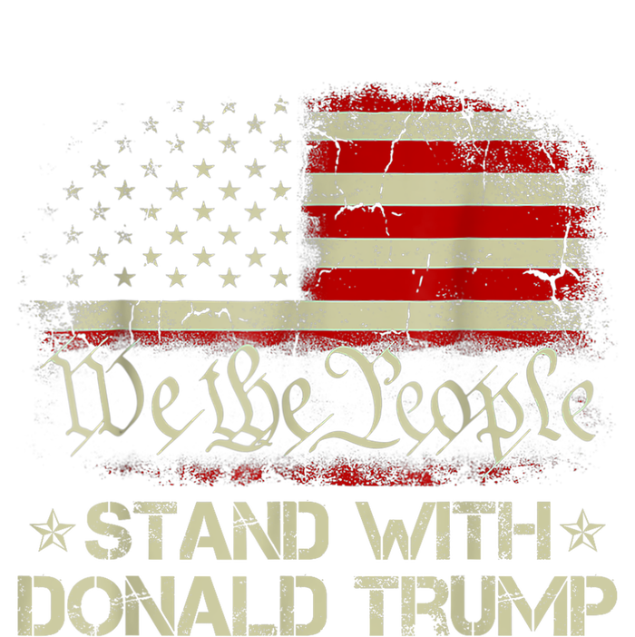 We The People Stand With Donald Trump 2024 American Flag Valucap Bio-Washed Visor