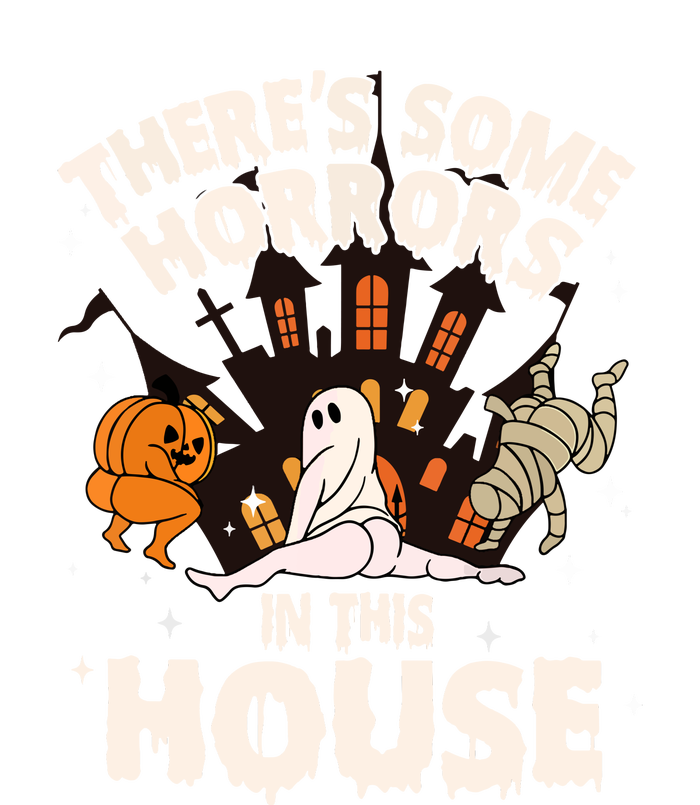 Funny Theres Some Horrors In This House Ghost Halloween Gift USA-Made Doggie Bandana