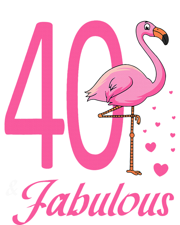 40 & Fabulous Flamingo Birthday 40th Party Celebration Tall T-Shirt