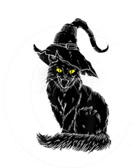 Vintage Halloween Scary Black Cat Witch Hat Moon Witchy Gift Great Gift Premium Hoodie