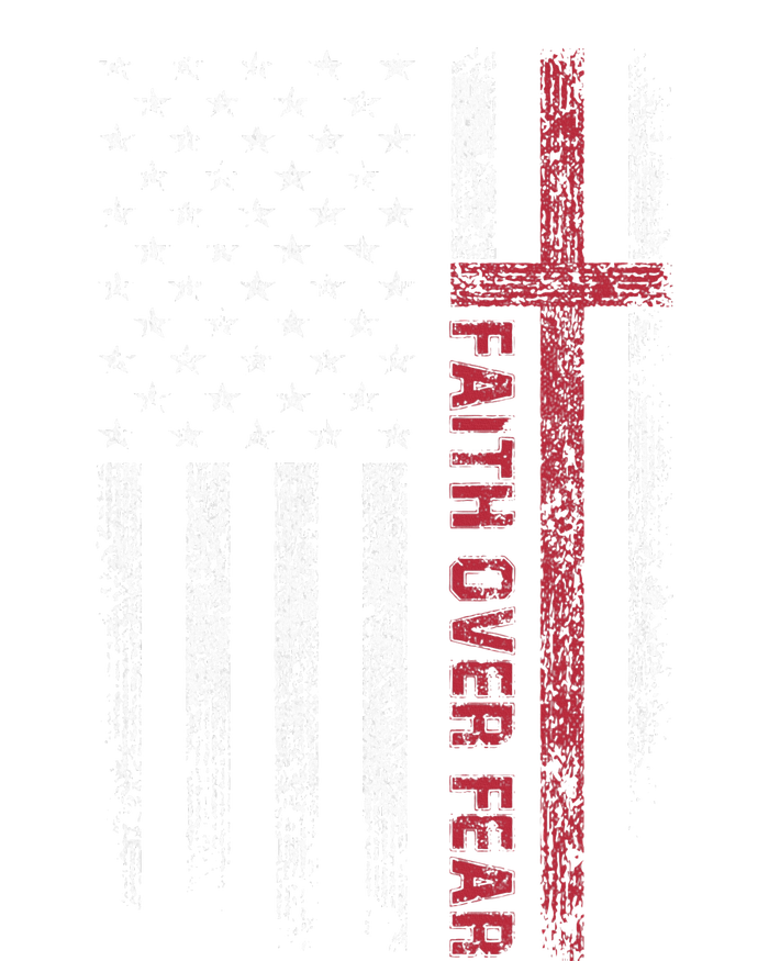 Christian US USA Flag American Christ Faith Over Fear Cross T-Shirt