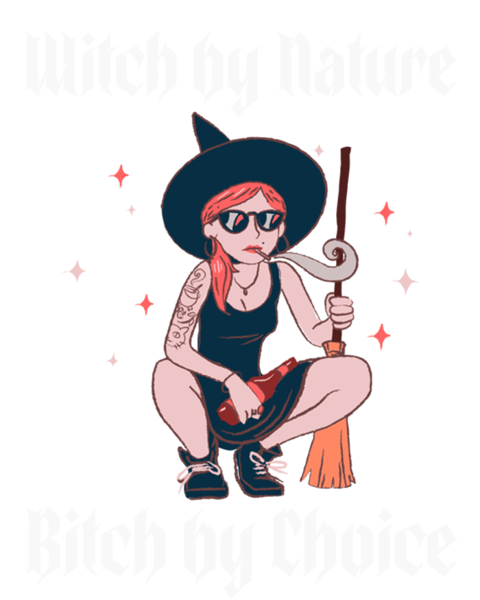 Witch By Nature Bitch By Choice Funny Halloween Witch Quote Cool Gift Stripe Pom Pom Beanie