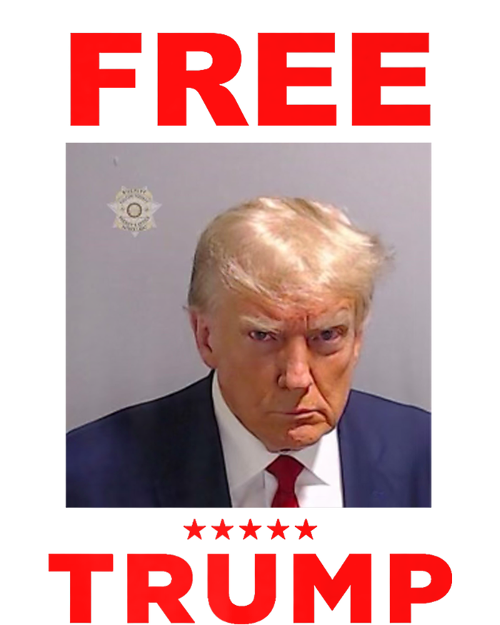 Free Trump Jail Mugshot Photo Campaign Womens Funnel Neck Pullover Hood