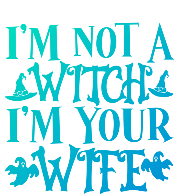 Funny Halloween Wife Im Not A Witch Im Your Wife Gift Striped Beanie with Solid Band